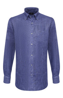 Льняная рубашка с воротником button down Paul&Shark
