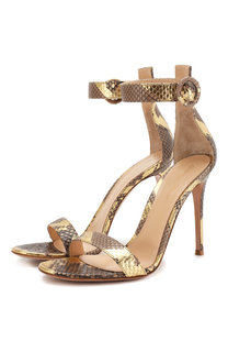 Босоножки Portofino 105 из кожи питона Gianvito Rossi