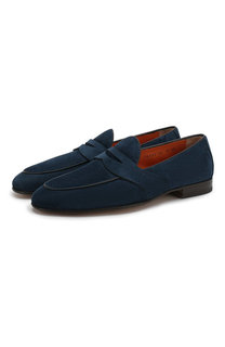 Замшевые пенни-лоферы Santoni
