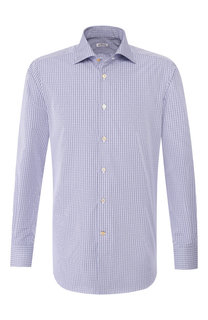 Хлопковая сорочка с воротником кент Kiton