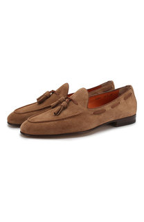 Замшевые лоферы Santoni