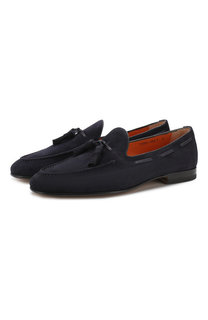 Замшевые лоферы Santoni