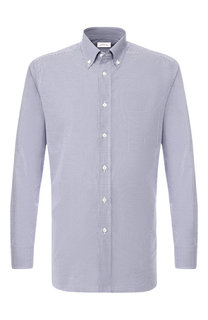 Хлопковая рубашка с воротником button down Brioni