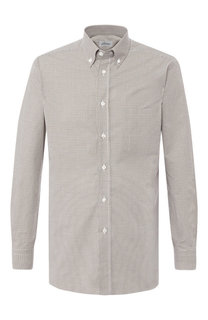 Хлопковая рубашка с воротником button down Brioni