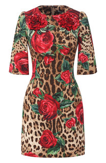 Хлопковое платье с принтом Dolce & Gabbana