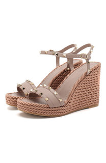 Кожаные босоножки Valentino Garavani Rockstud Torchon Valentino