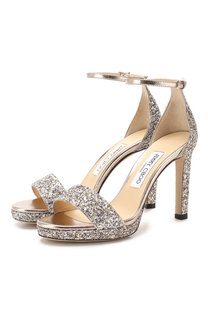 Босоножки Misty 100 с глиттером Jimmy Choo