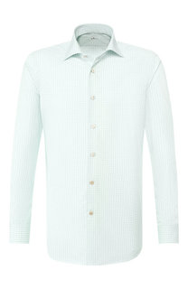 Хлопковая рубашка с воротником кент Kiton