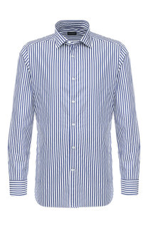 Хлопковая рубашка с воротником кент Ermenegildo Zegna