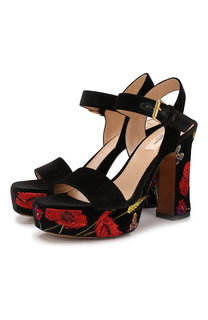 Бархатные босоножки Valentino Garavani Poppy Valentino