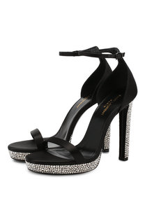 Замшевые босоножки Saint Laurent