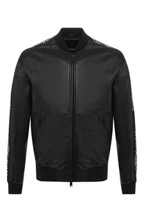 Кожаный бомбер Emporio Armani