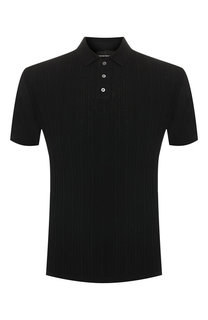 Поло из смеси хлопка и шелка Emporio Armani