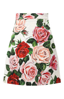 Юбка из смеси вискозы и хлопка Dolce & Gabbana