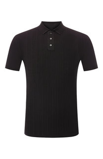 Поло из смеси хлопка и шелка Emporio Armani