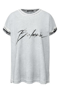 Футболка из смеси вискозы и льна Balmain