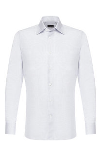 Хлопковая рубашка с воротником кент Ermenegildo Zegna