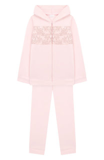 Комплект из хлопкового кардигана и брюк La Perla