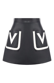 Кожаная юбка Valentino