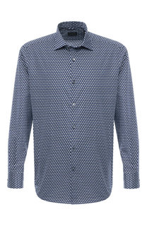 Хлопковая рубашка с воротником кент Ermenegildo Zegna
