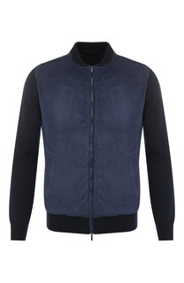 Кашемировый кардиган с кожаной отделкой Loro Piana