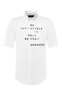 Хлопковая рубашка с воротником button down Dsquared2