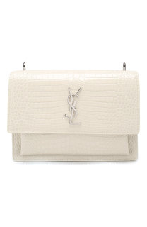 Сумка Sunset medium с тиснением под крокодила Saint Laurent