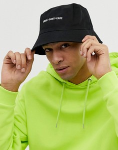 Черная панама с вышитой надписью ASOS DESIGN - Черный