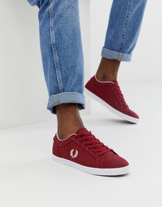 Красные парусиновые кеды Fred Perry Baseline - Красный