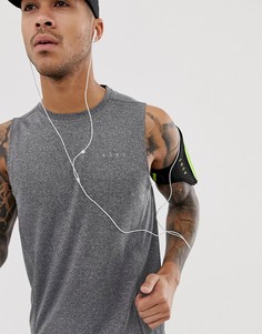 Серая меланжевая футболка без рукавов из быстросохнущего материала ASOS 4505 - Серый
