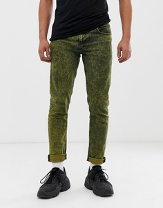 Желтые мраморные джинсы облегающего кроя ASOS DESIGN - Желтый
