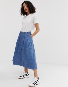 Джинсовая юбка с пуговицами Kings Of Indigo - Синий