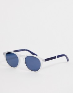 Круглые солнцезащитные очки с белой и темно-синей отделкой Tommy Hilfiger - Белый