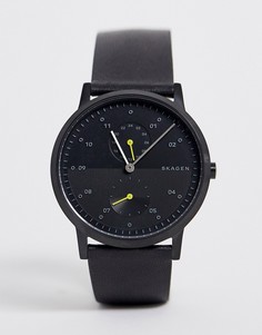 Часы с кожаным ремешком Skagen SKW6499 Kristoffer - 42 мм - Черный