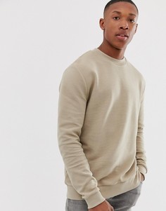 Бежевый свитшот в рубчик ASOS DESIGN - Бежевый