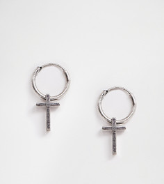 Серебристые серьги-кольца с крестами Reclaimed Vintage Inspired эксклюзивно для ASOS - Серебряный