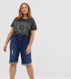 Синие джинсовые шорты длиной до колен New Look Curve - Синий
