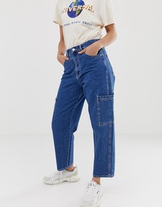 Прямые джинсы с большими карманами Pull&Bear - Синий