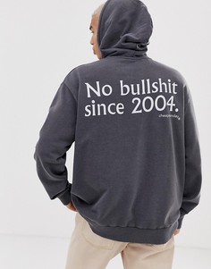 Худи серого цвета с принтом на спине Cheap Monday - Серый