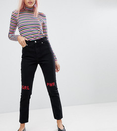 Джинсы в винтажном стиле Monki Kimomo Girl Power - Черный