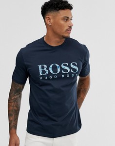 Темно-синяя футболка с большим логотипом BOSS Teecher 4 - Темно-синий