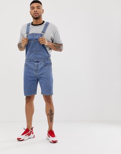 Выбеленный джинсовый комбинезон с шортами ASOS DESIGN - Синий