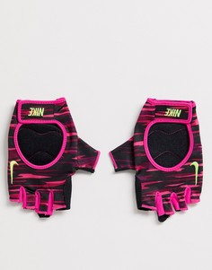 Розово-черные перчатки Nike Training - Розовый