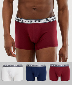 Комплект из 3 боксеров-брифов с контрастным поясом и логотипом Hollister - Мульти