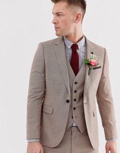 Супероблегающий пиджак с узором гусиная лапка черного и красного цвета Burton Menswear - Черный