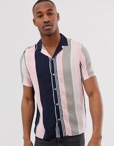Розово-синяя рубашка в полоску Burton Menswear - Розовый