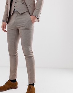 Супероблегающие брюки с узором гусиная лапка черного и красного цвета Burton Menswear - Черный
