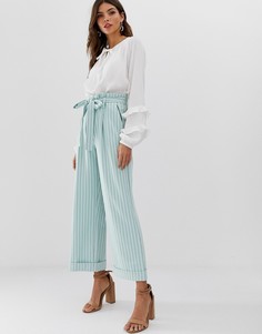 Укороченные брюки в полоску с широкими штанинами Vila - Мульти