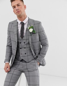 Черный пиджак в клетку Burton Menswear - Черный