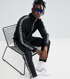 Черные спортивные брюки с фирменными полосками по бокам Pull&Bear Exclusive - Черный
